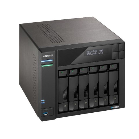 NAS Asustor AS6706T; Tower; 6x (3.5" SATA HDD/ 2.5" SSD); Intel Celeron N5105; 8GB DDR4 SODIMM (max. 16GB), 2x 2.5GbE, 4x M.2 22