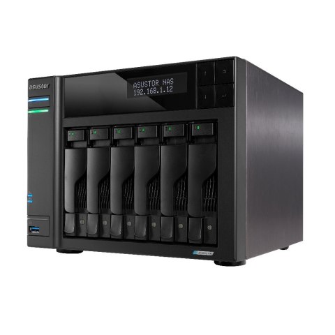 NAS Asustor AS6706T; Tower; 6x (3.5" SATA HDD/ 2.5" SSD); Intel Celeron N5105; 8GB DDR4 SODIMM (max. 16GB), 2x 2.5GbE, 4x M.2 22