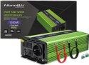 Qoltec Przetwornica napięcia Monolith | ładowanie baterii | UPS | 600W | 1200W | 12V na 230V |Czysty Sinus