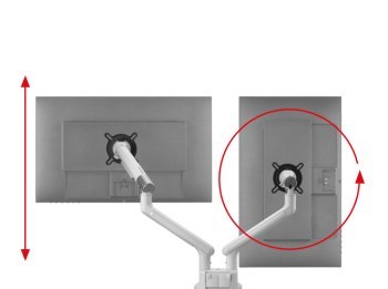 One For All DM7220 Uniwersalny uchwyt do monitora ARM, DESIGN, SMART, DUAL, biały, 2x 13''-35'' 9kg