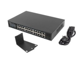 Lanberg switch 24x 100Mb PoE+/2x Combo niezarządzalny rack 19'' 360W