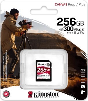 Kingston SDXC Canvas React Plus 256GB 300R/260W UHS-II U3