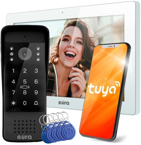 Wideodomofon EURA VDP-86A3 - monitor 10" biały TUYA