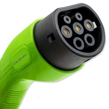 Qoltec Mobilna ładowarka do samochodu elektrycznego EV z regulacją 2w1 Typ2 | 3.5kW | 230V | LCD | Przenośna | Wallbox | 5m