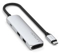 Satechi 4-w-1 USB-C Slim Multiport Adapter 4K - aluminiowy adapter do urządzeń mobilnych USB-C (USB-C, 4K HDMI, 2x USB-A) (silve