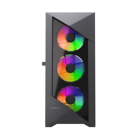 GEMBIRD OBUDOWA FORNAX 900ARGB MIDI-TOWER (2X USB 3.1, 1X USB TYPE-C) 4X FAN, CZARNA