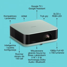 Epson Projektor mini laser EF-61G FHD/700L/5m:1/1.6kg zielony