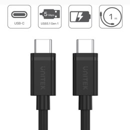 Unitek Kabel USB TYP-C do USB TYP-C; 1m; Y-C477BK