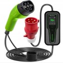 Qoltec Mobilna ładowarka do samochodu elektrycznego EV z regulacją 2w1 Typ2 SCHUKO 3.5kW 230V LCD Przenośna Wallbox 5m
