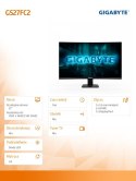 Gigabyte Monitor 27 cali GS27FC2 GAMING FHD 240Hz DP HDMI CURVED