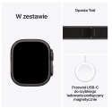 Apple Watch Ultra 3 GPS + Cellular koperta 49 mm z tytanu w kolorze czarnym, opaska Trail w kolorze czarnym/węgla drzewnego - rozmiar 