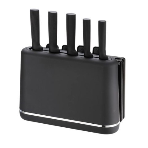 Feel-Maestro Zestaw noży + desek na podstawce MR-1412-BLACK