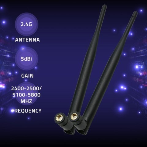 QOLTEC ANTENA WI-FI 2.4/2.5GHZ | 5.1/5.8GHZ | 5DBI | DOOKÓLNA | WEWNĘTRZNA