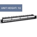 QOLTEC PATCH PANEL DO SZAF RACK 19" | 24 PORTY | 1U | UTP | CZARNY