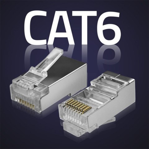 QOLTEC WTYK ZŁĄCZE MODULARNE RJ45 | CAT6 | FTP | 100SZT