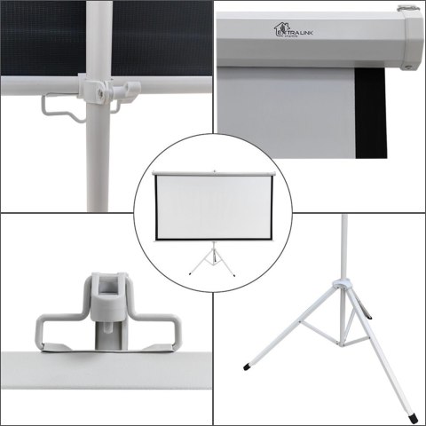 Extralink Ekran projekcyjny Projection Screen 100" 16:9, 220x125cm, PVC, pół-automatyczne zwijanie