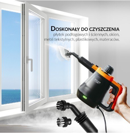 Adler Czyścik parowy z zestawem końcówek AD 7038bo