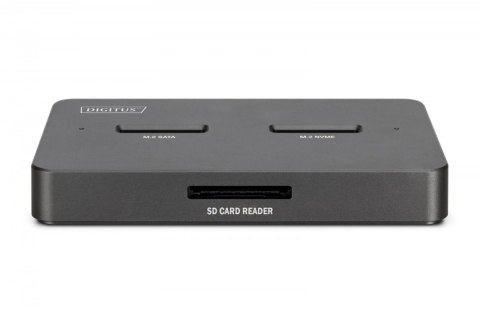 Digitus Stacja dokująca USB-C 3.2 Gen2 dla dysków SSD M.2 Duo NVMe oraz SATA (max. 2x 4 TB) z czytnikiem kart SD-Express 7.1 (max. 2 TB)
