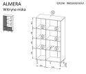 Regał 4 ALMERA 90x42x165 orzech/kaszmir