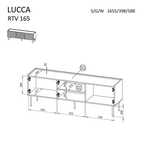 Szafka RTV 3D LUCCA 165x40x59 biały