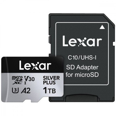 Lexar Karta pamięci microSD 1TB C10 A2 U3 V30 205/150MB/s Silver Plus
