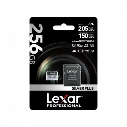Lexar Karta pamięci microSD 256GB C10 A2 U3 V30 205/150MB/s Silver Plus