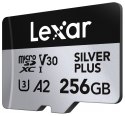 Lexar Karta pamięci microSD 256GB C10 A2 U3 V30 205/150MB/s Silver Plus