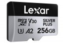 Lexar Karta pamięci microSD 256GB C10 A2 U3 V30 205/150MB/s Silver Plus