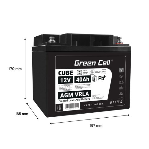 Green Cell Akumulator AGM VRLA 12V 40Ah IP54