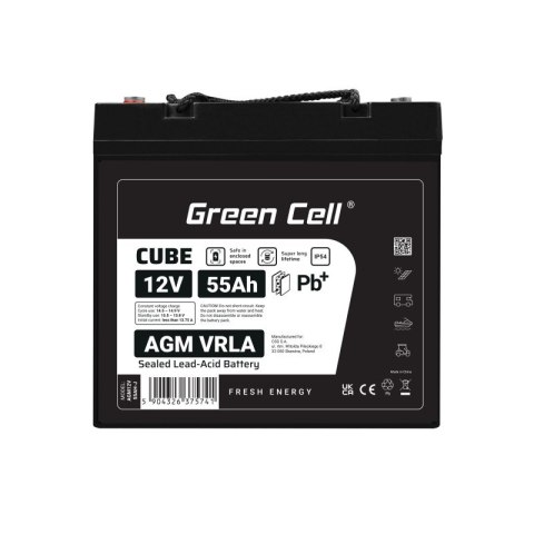 Green Cell Akumulator AGM VRLA 12V 55Ah IP54