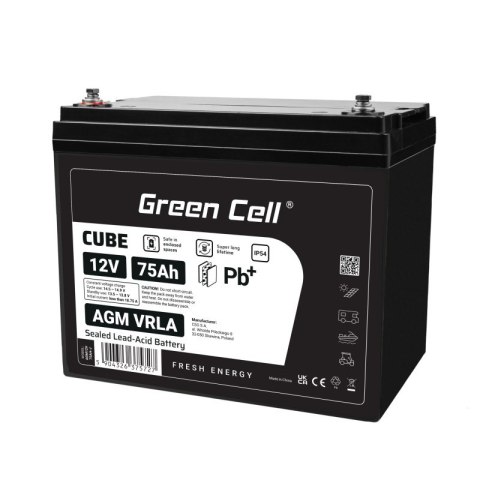 Green Cell Akumulator AGM VRLA 12V 75Ah IP54