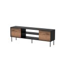 Szafka RTV EF CORTINA 180x40x60 czarny/orzech