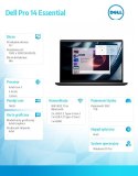 Dell Laptop Dell Pro 14 Essential PV14250 W11P C7-150U|16GB|1TB|Intel Graph|FgrPr|WLAN+BT|14.0 FHD+|BcklKb|4C|65W|3YPS Platinum Silve