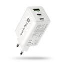 EverActive Ładowarka sieciowa GAN QC 4+ 65W 1XUSB 2XUSB-C biała SC-655Q