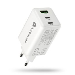 EverActive Ładowarka sieciowa GAN QC 4+ 65W 1XUSB 2XUSB-C biała SC-655Q
