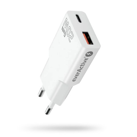 EverActive Ładowarka sieciowa SUPER SLIM QC 3.0 20W 1XUSB 1XUSB-C biała SC-340Q