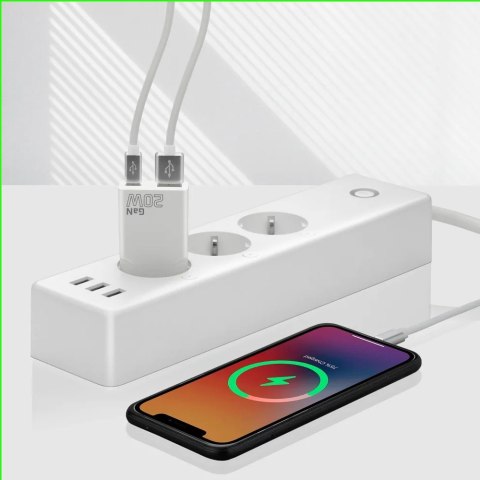 EverActive Ładowarka sieciowa SUPER SLIM QC 3.0 20W 1XUSB 1XUSB-C biała SC-340Q