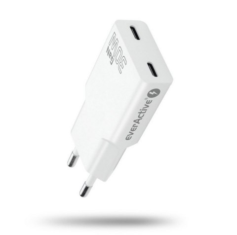 EverActive Ładowarka sieciowa SUPER SLIM QC 4+ 30W 2XUSB-C biała SC-385Q