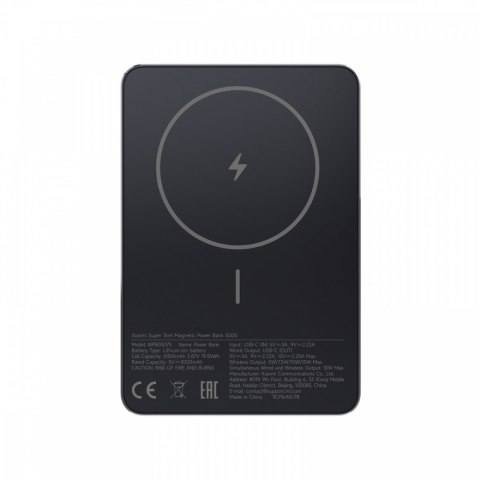 XIAOMI PowerBank Super Slim Magnetic 5000 czarny