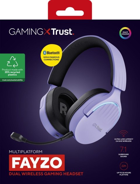 Słuchawki gamingowe Trust GXT 491P FAYZO WIRELESS Purple