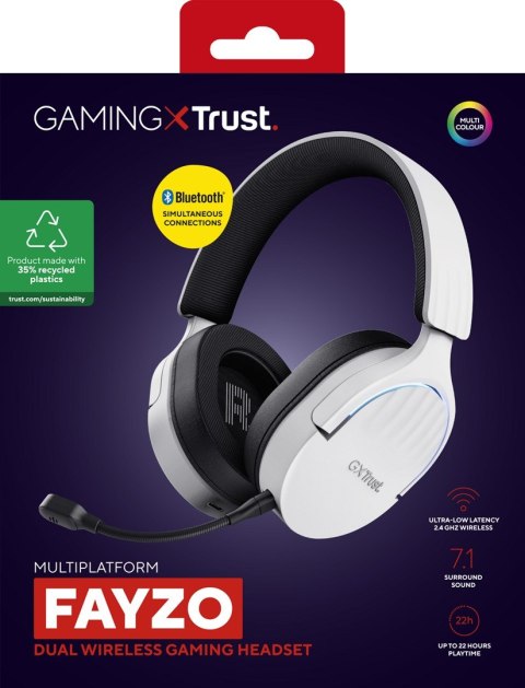 Słuchawki gamingowe Trust GXT 491W FAYZO WIRELESS White