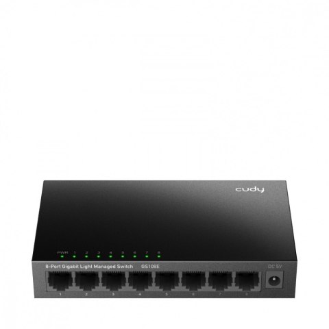 Cudy Przełącznik GS108E Gigabit Light Managed Switch 8-Port Gigabit Light Managed Switch, 8 10/100/1000M RJ45 Ports, Desktop Metal 