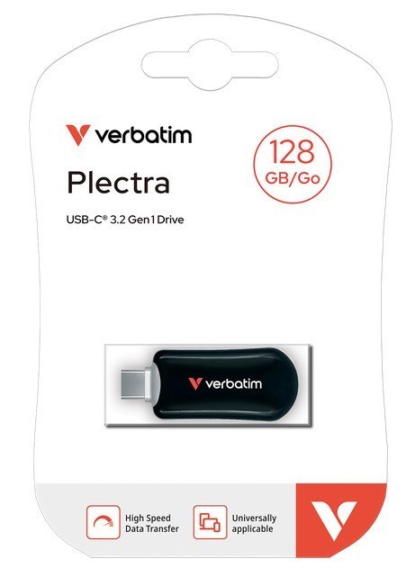 Verbatim Pendrive Plectra 128GB USB-C 100MB/s 30225 BK