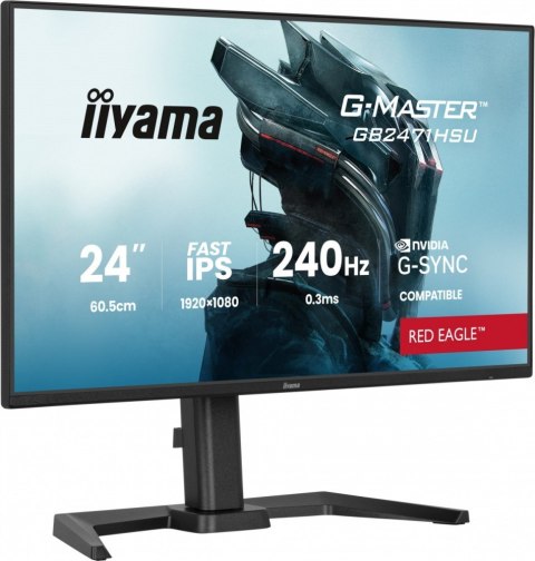IIYAMA Monitor 23.8 cala GB2471HSU-B1 IPS,FHD,240Hz,2xHDMI,DP,1xUSB 3.2, 1xUSB C, Adaptive G-SYNC - 1920 x 1080 @48-240Hz DisplayP