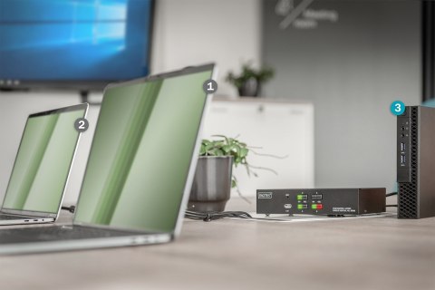 Przełącznik KVM, 4-portowy, pojedynczy wyświetlacz, 4K, HDMI