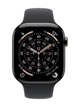 Apple Watch Series 11 GPS + Cellular, koperta 42 mm z tytanu w kolorze łupku, pasek sportowy w kolorze czarnym - rozmiar M/L