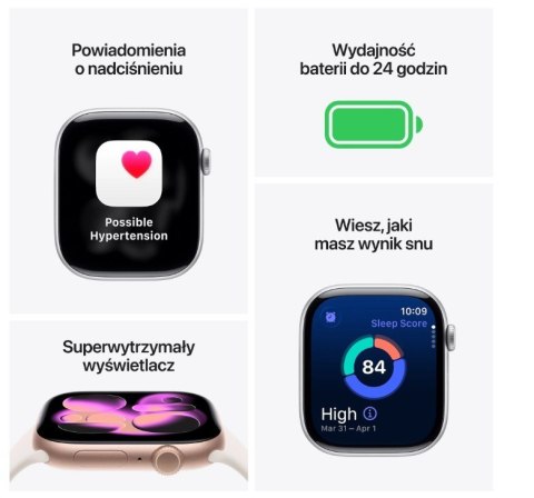 Apple Watch Series 11 GPS + Cellular, koperta 42 mm z tytanu w kolorze łupku, pasek sportowy w kolorze czarnym - rozmiar M/L