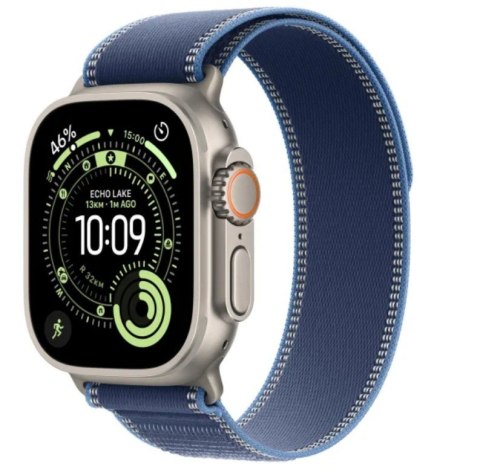 Apple Watch Ultra 3 GPS + Cellular, koperta 49 mm z tytanu w kolorze naturalnym, opaska Trail w kolorze niebieskim/jaskrawoniebieskim 
