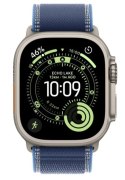 Apple Watch Ultra 3 GPS + Cellular, koperta 49 mm z tytanu w kolorze naturalnym, opaska Trail w kolorze niebieskim/jaskrawoniebieskim 