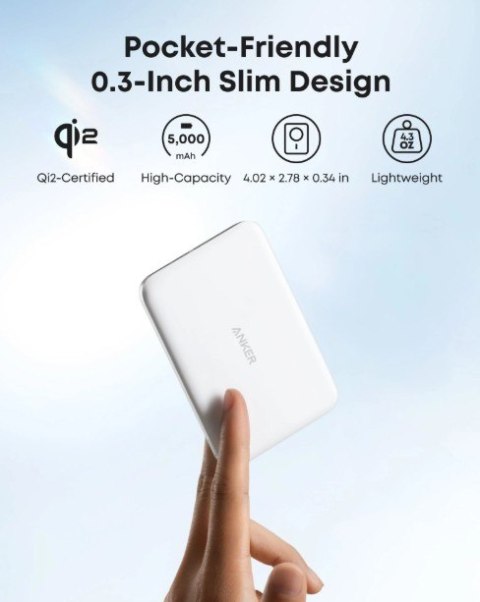 Anker PowerBank Nano 5k mAh slim biały